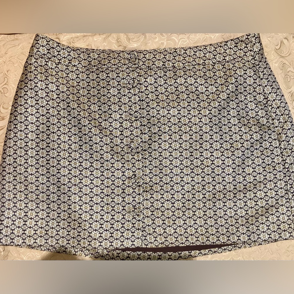 XXL Miniskirt WAYF Womens Button Front 2XL skirt Stretch 60s Retro Style Lined